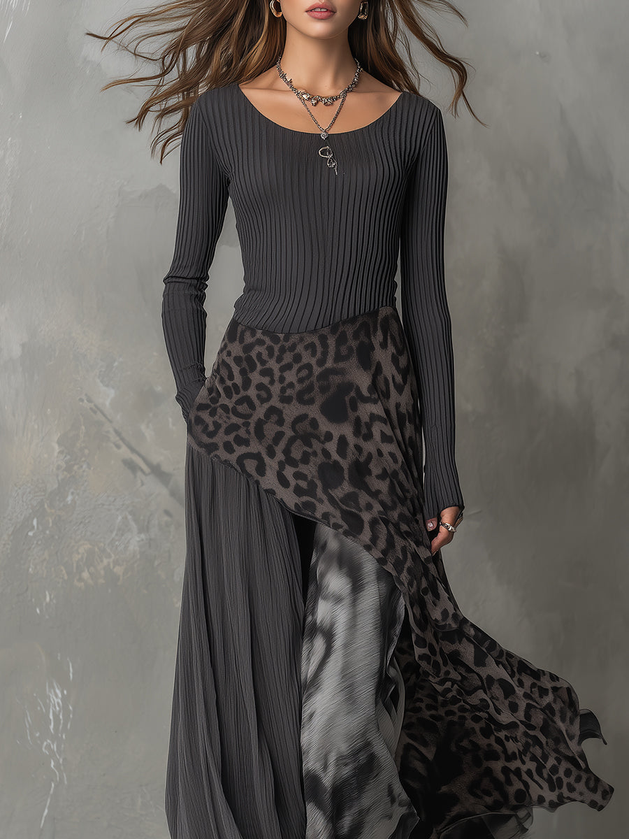 Martina leopard print maxi dress, view 3