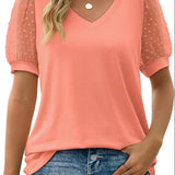 Helena V-neck blouse in Pink, view 6
