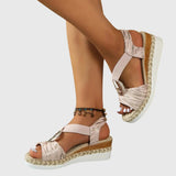 Olivia orthopaedic sandals in Pink, front view