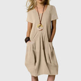 Naomi casual A line dress in Beige, view 4