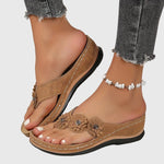 Alexis orthopaedic flip flops in Dark Brown, view 4