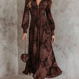Marlene paisley zip neck midi dress, front view