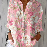Frances elegant bloom floral blouse in Multicolour, front view