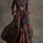 Mandy plaid belted shirt dress in Red, view 5
