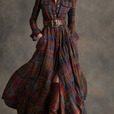 Mandy plaid belted shirt dress in Red, view 5
