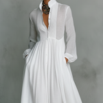Alisa white linen maxi dress, view 3