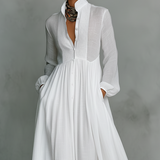 Alisa white linen maxi dress, view 3