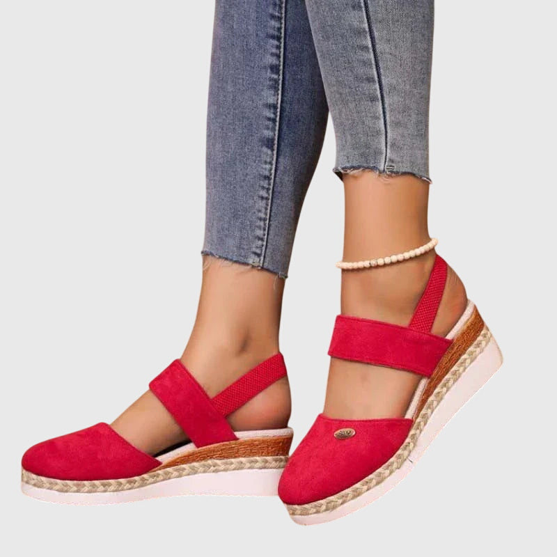 Antonia Orthopaedic Platform Sandals in Red, view 10