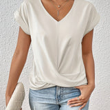 Zoe sweetheart neckline casual T-shirt in White, view 2