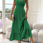 Incanto gathered waist dress in Green, view 6