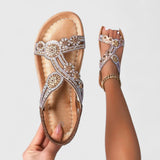 Ashlyn Embellished T Strap Sandals, view 7