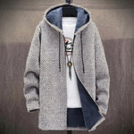 Beatrice - Grey and White Geometric Jacket, front view