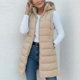 Robyn | Casual Sleeveless Hood Long Puffer Gilet
