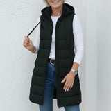Robyn | Casual Sleeveless Hood Long Puffer Gilet
