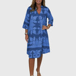 Daisy Elegant Spring Dress in Blue/Navy Blue, view 3