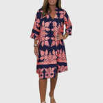Daisy Elegant Spring Dress in Pink/Black, view 7