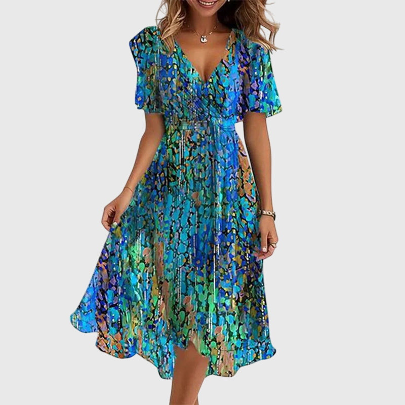 Catalina Chic Midi Dress in Blue, front view