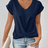 Zoe sweetheart neckline casual T-shirt in Blue, view 5