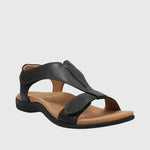 Kylie Orthopaedic Velcro Sandals in Black, view 4