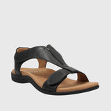 Kylie Orthopaedic Velcro Sandals in Black, view 4