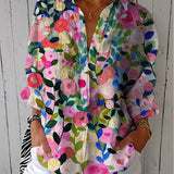 Frida bloom canvas floral blouse in Multicolour, front view