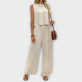 Violet | Vest with Petals and Trousers