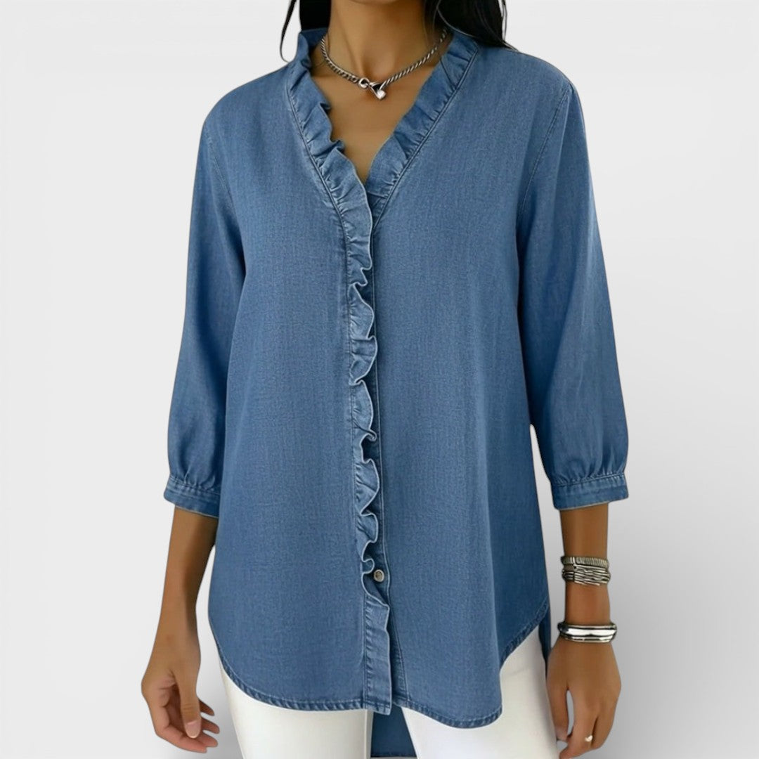 Heather ruffled blouse, view 3