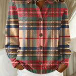 Esmeralda check flannel blouse in Multicolour, front view