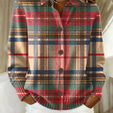 Esmeralda check flannel blouse in Multicolour, front view