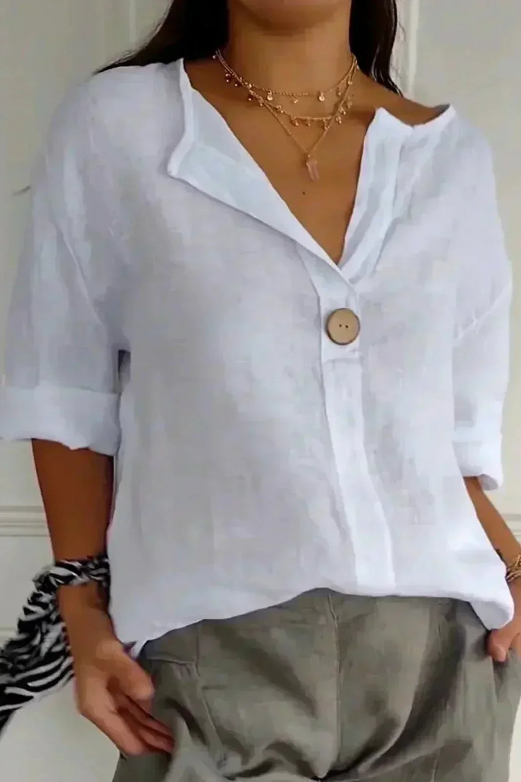 Zamma relaxed top in White, view 3