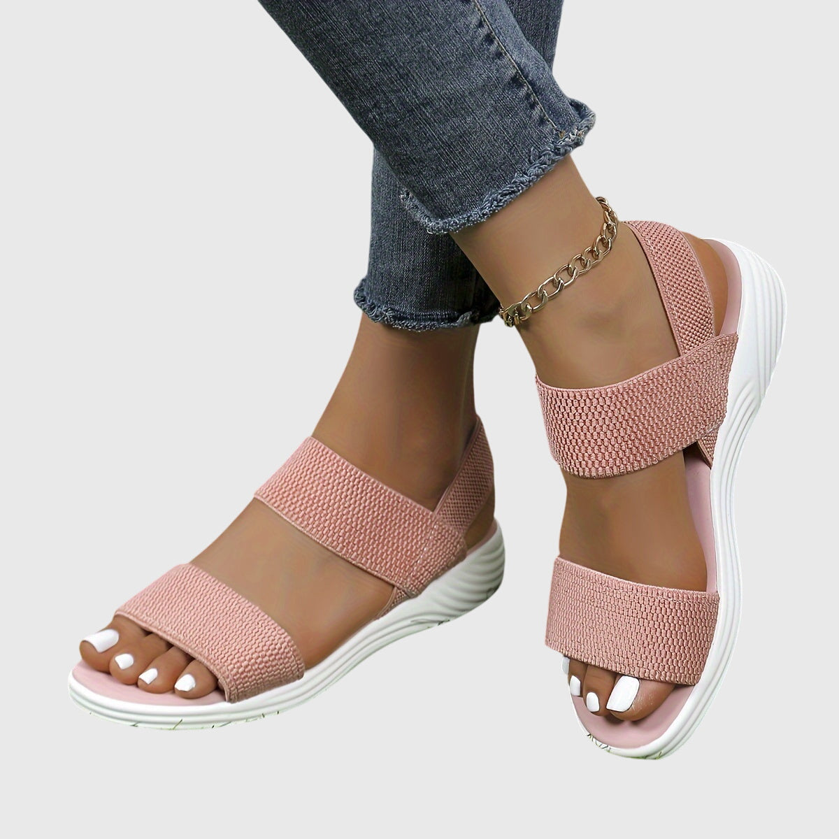 Emila Stretch Strap Comfort Sandals, view 5