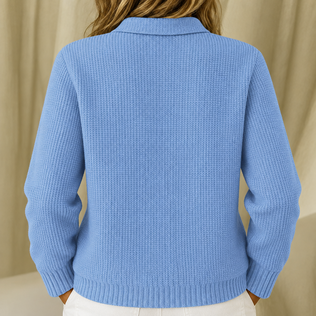 Caitlin blue knitted jacket, view 3
