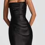 Calanthe black square neck maxi dress, view 4