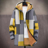Pearl - Grey and Yellow Geometric Block Jacket, front view