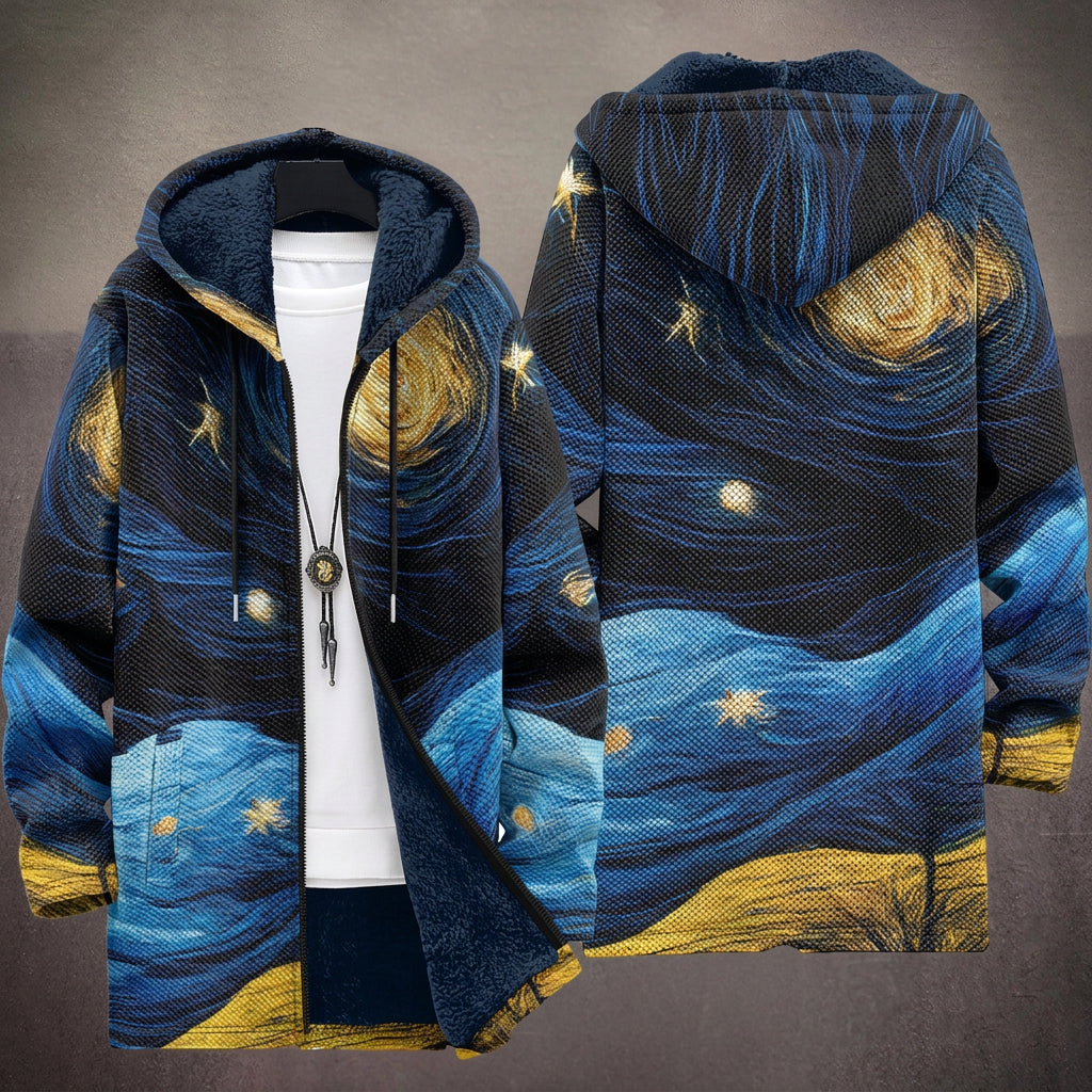 Monica - Starry Night Jacket, front and back view