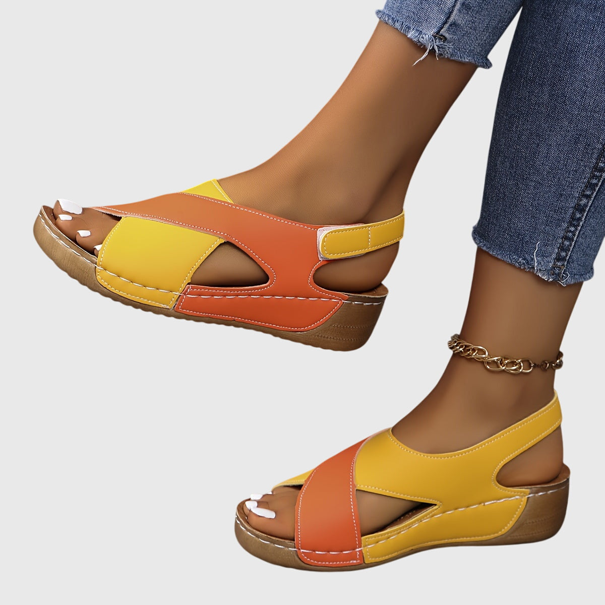 Ainsley Orthopaedic Slingback Sandals in Orange, view 7