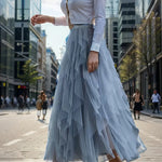 Cecil mesh layered tutu skirt in Blue, view 12