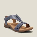 Charlotte Twin Strap Comfort Sandals in Navy Blue, view 2