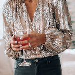 Sierra silver glamour blouse, view 2