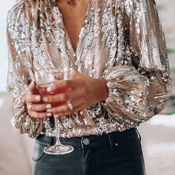 Sierra silver glamour blouse, view 2