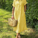 Cassandra Striped Shirt Dress in Yellow, view 10