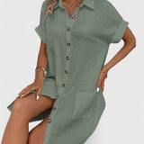 Gianelleza shirt midi dress in Green, view 11