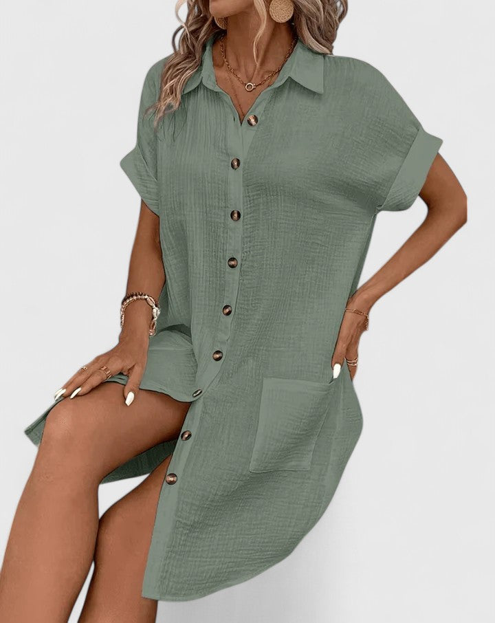 Gianelleza shirt midi dress in Green, view 11