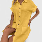 Gianelleza shirt midi dress in Yellow, view 6