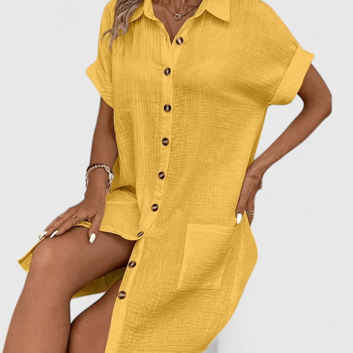 Gianelleza shirt midi dress in Yellow, view 6