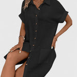 Gianelleza shirt midi dress in Black, view 8