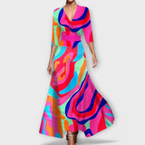 Alma floral wrap maxi dress in Multicolour, view 3