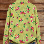 Lauren pink and lime floral zip-up cardigan, view 4