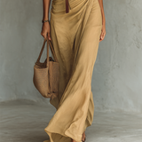 Notched collar long sleeve maxi dress, view 3