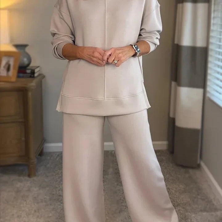 Colleen roll-neck two-piece set in Beige, view 12